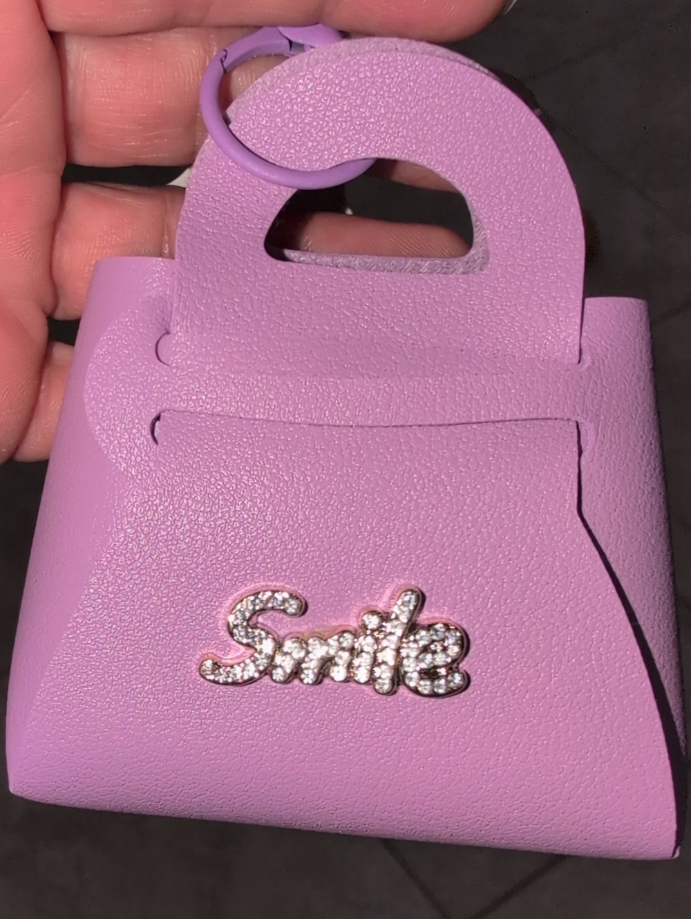 Purple 'Smile' Mini Handbag Bag Charm By Sisi